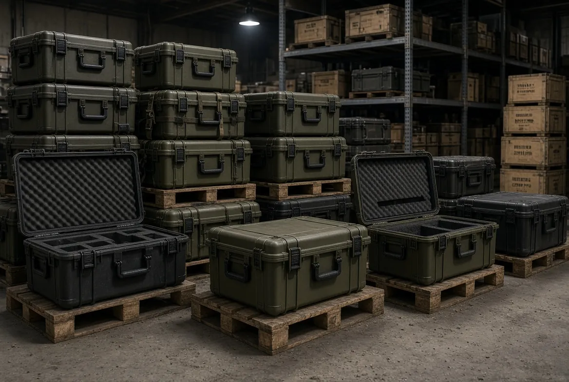 Custom transport protective case used in the Key Requirements of the AAR 2037-1 Specification stage for protective case AAR certification