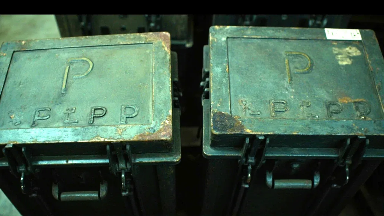A worn box with a repaired corner beside a new identical one
