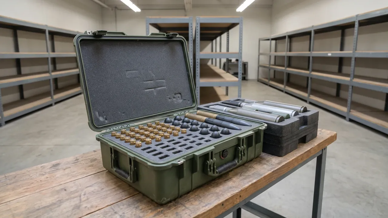 Custom ammunition case used in the Sealing Classes, Gaskets and Pressure-Equalisation Valves stage for ammunition container