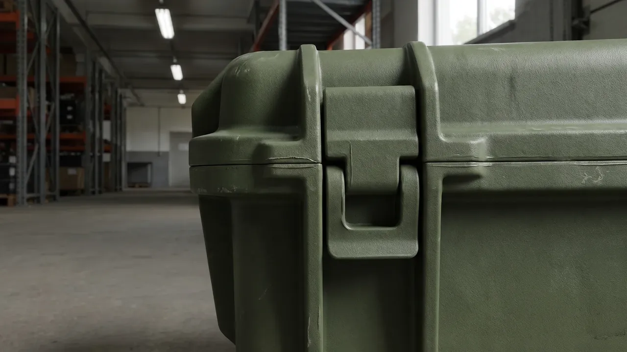 Custom ammunition packing case used in the Palletisation, Stacking and Container Loading stage for ammunition packing box