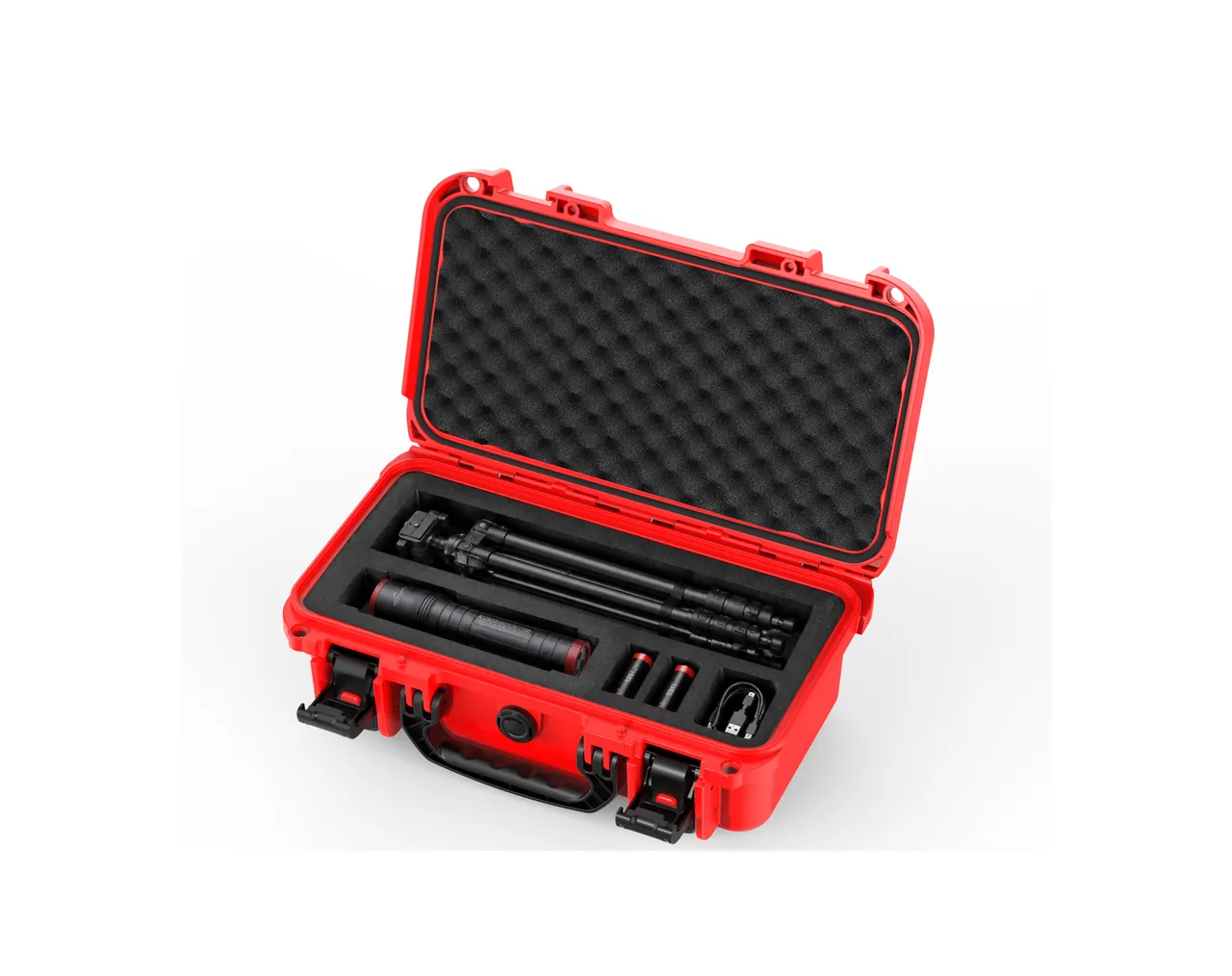 Foam-lined compartment interior customized to the Blown-Film & Cast-Film Equipment outline