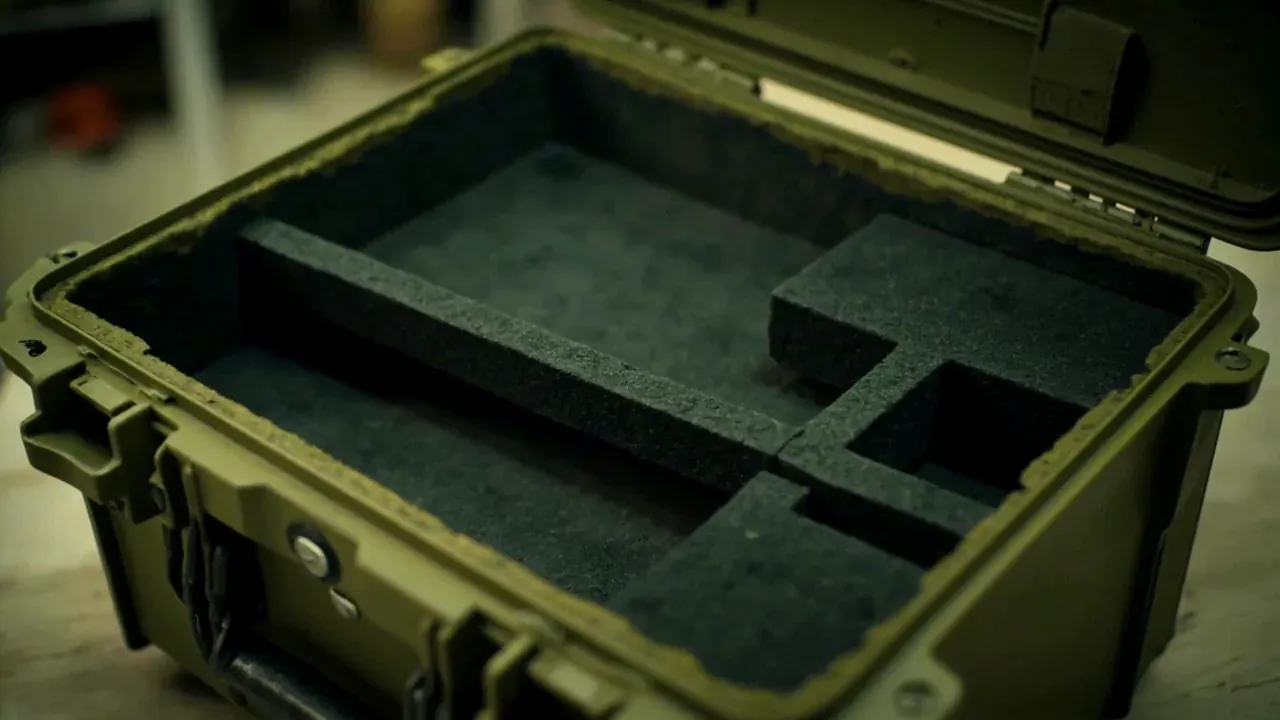 Divider slots and foam pads inside