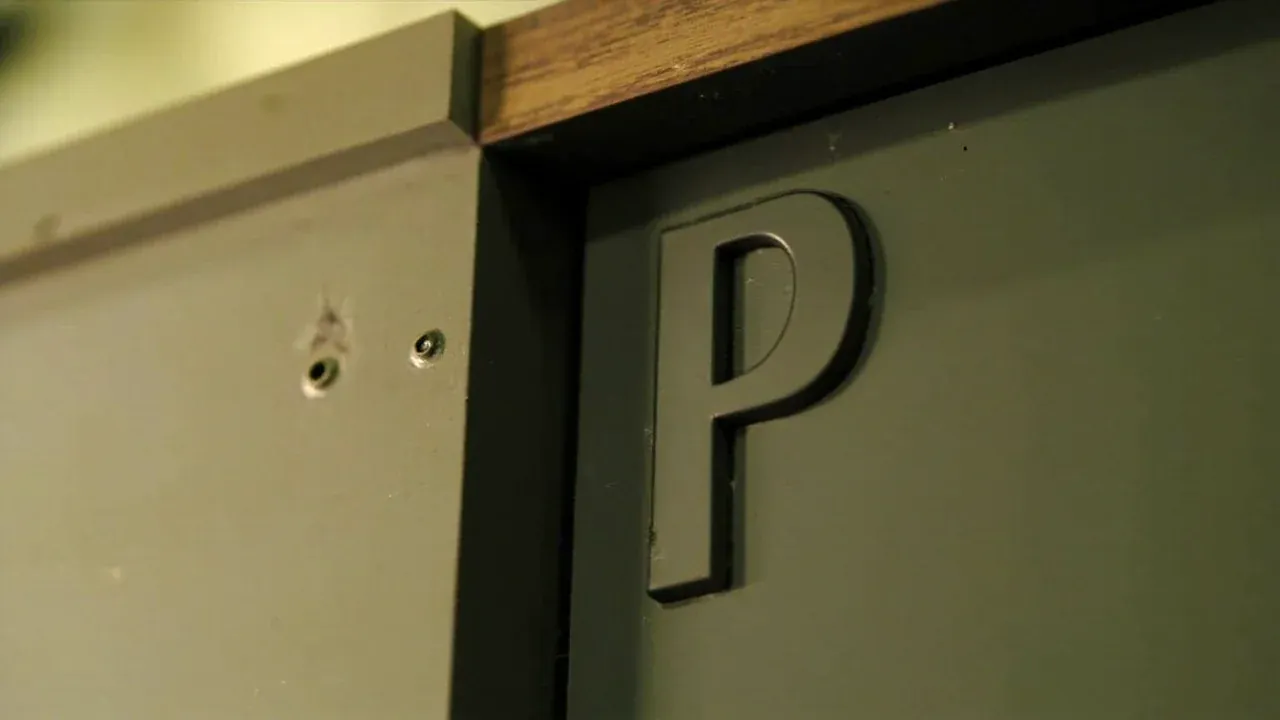 Close-up of the moulded plastic corner beside a nailed timber corner