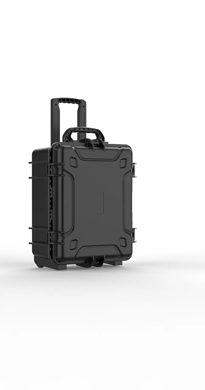 Upright moisture-sealed IGU case interior after packing with desiccant fitted