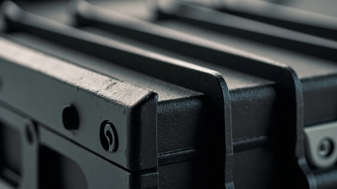 Reinforcement rib structure on a case shell