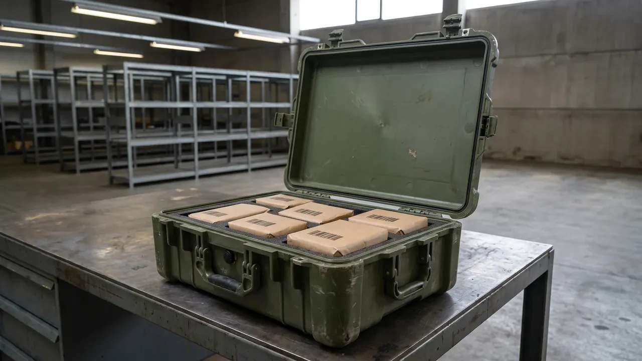 Custom military instrument case used in the 5. Sealing, Dust Control and Dehumidification stage for command operations case