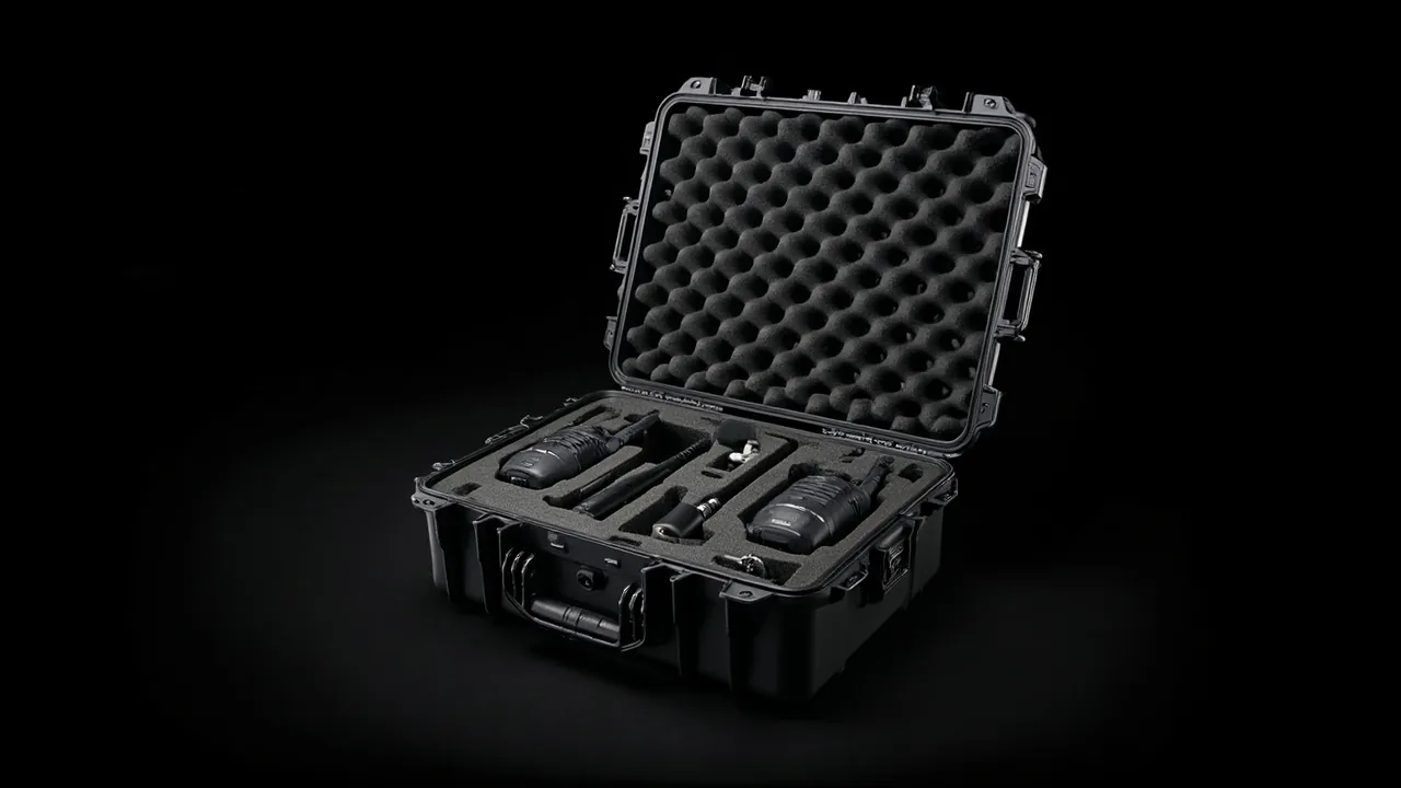 Antennas and battery packs in hard case foam