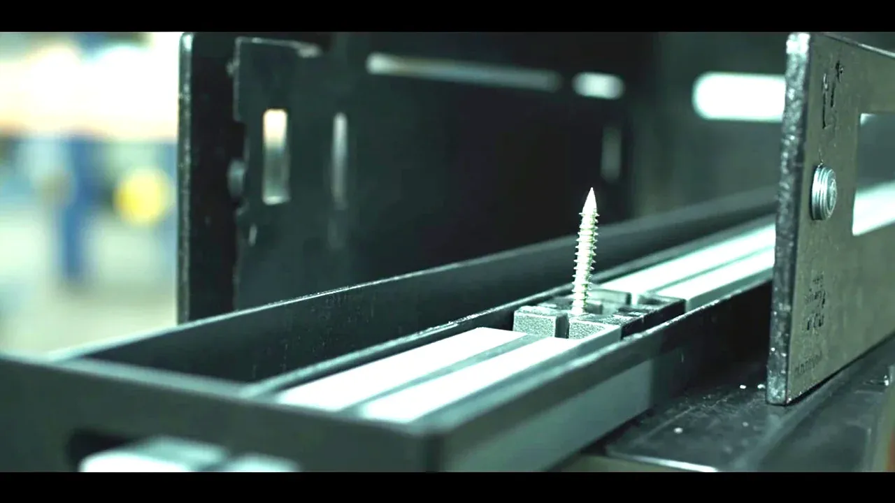 Close-up of a loose rack rail screw inside the case