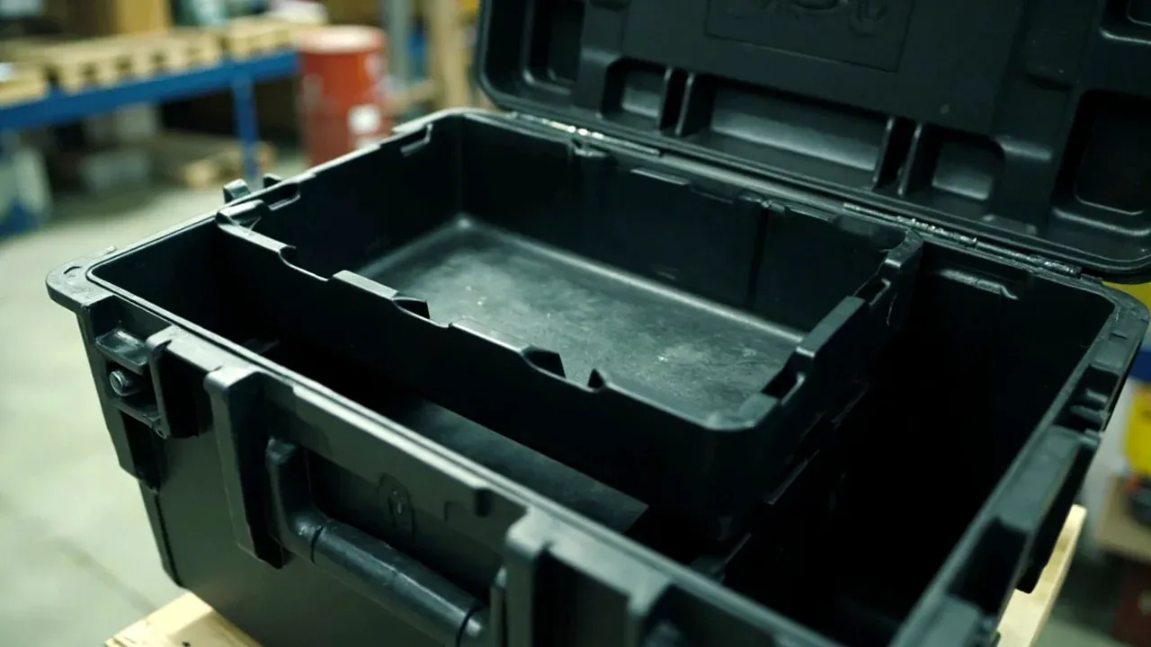 Two lift-out trays inside the open case
