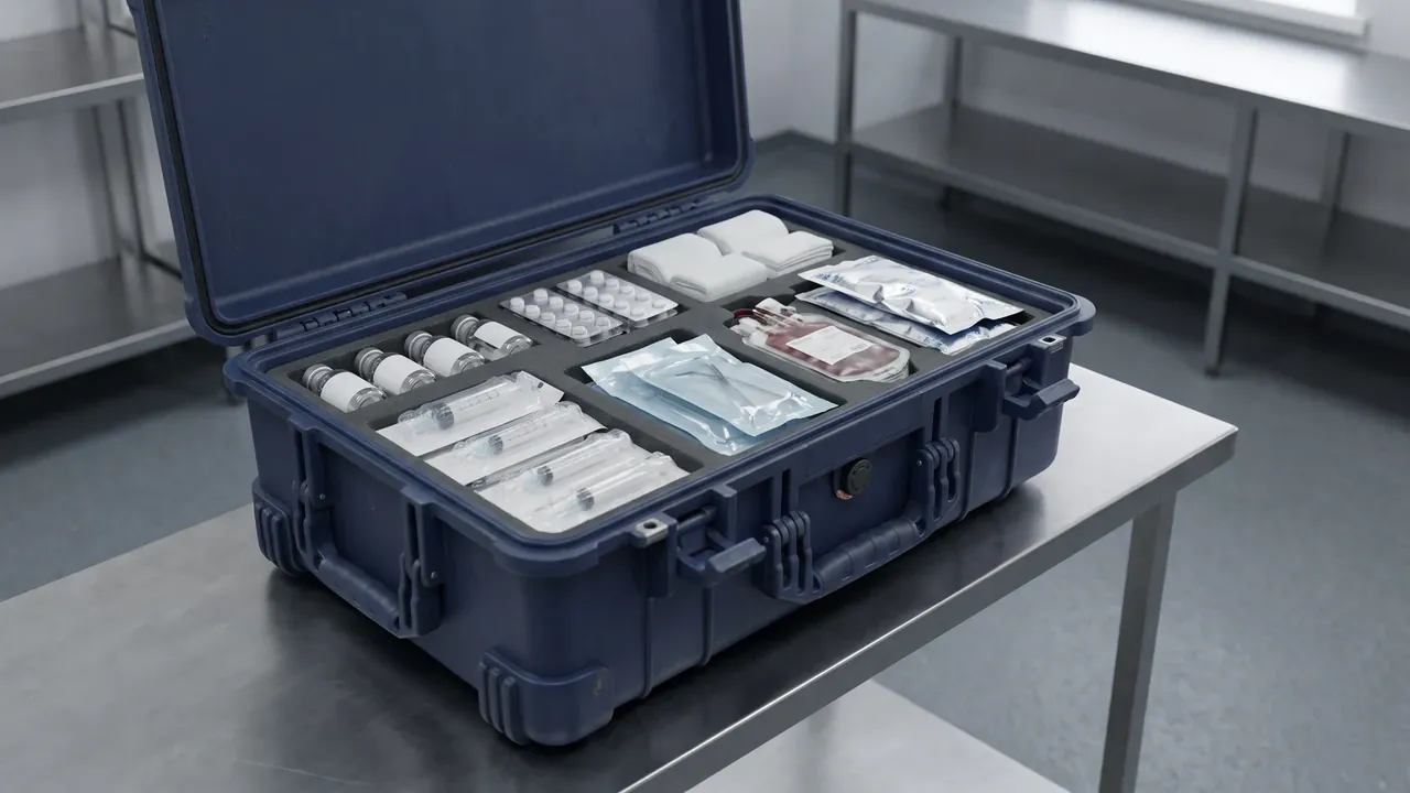 Custom logistics equipment case used in the 7. Antistatic and Special Materials stage for custom foam lined case