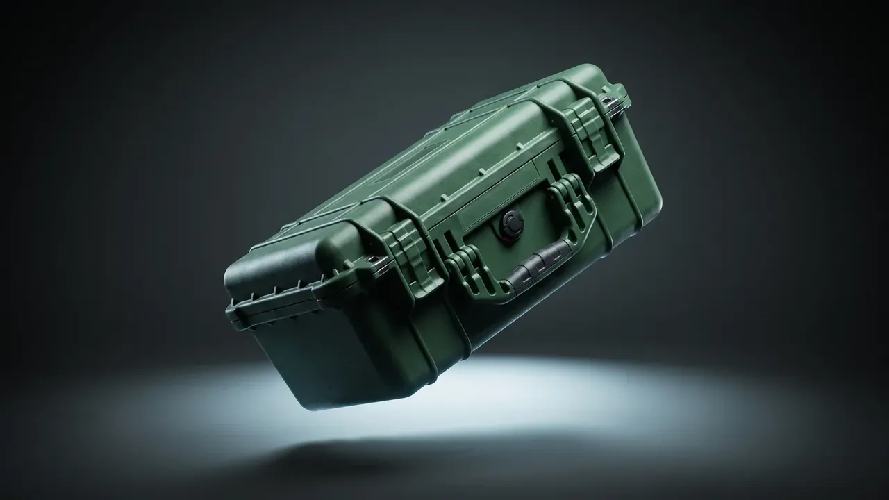 Customized plastic transport case: 158 kg stack or 1 kN hit?