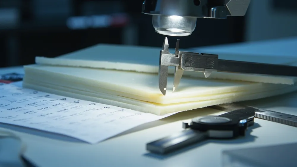 Protective case material samples measured in a lab Protective case material samples measured in a lab