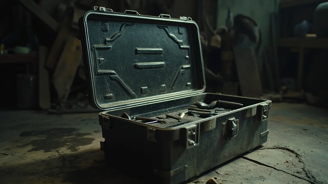 Sealed dustproof toolbox in a dusty workshop