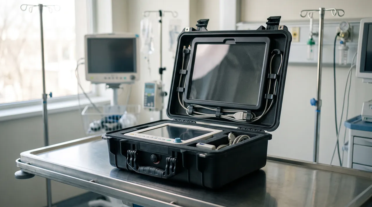 Custom EVA liner and equipment fixation inside a teaching kit case