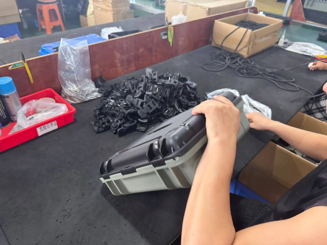 Custom-cut liner and equipment fixation