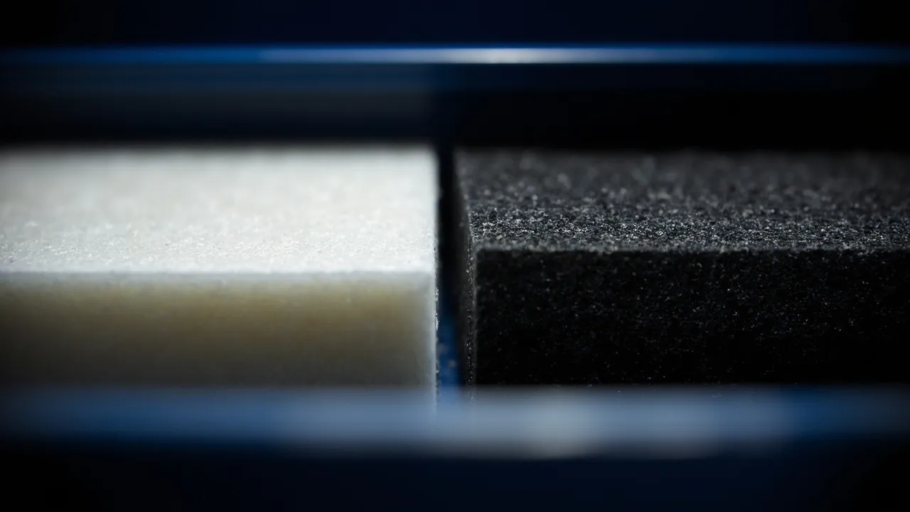 EPE and EVA foam inserts compared side by side