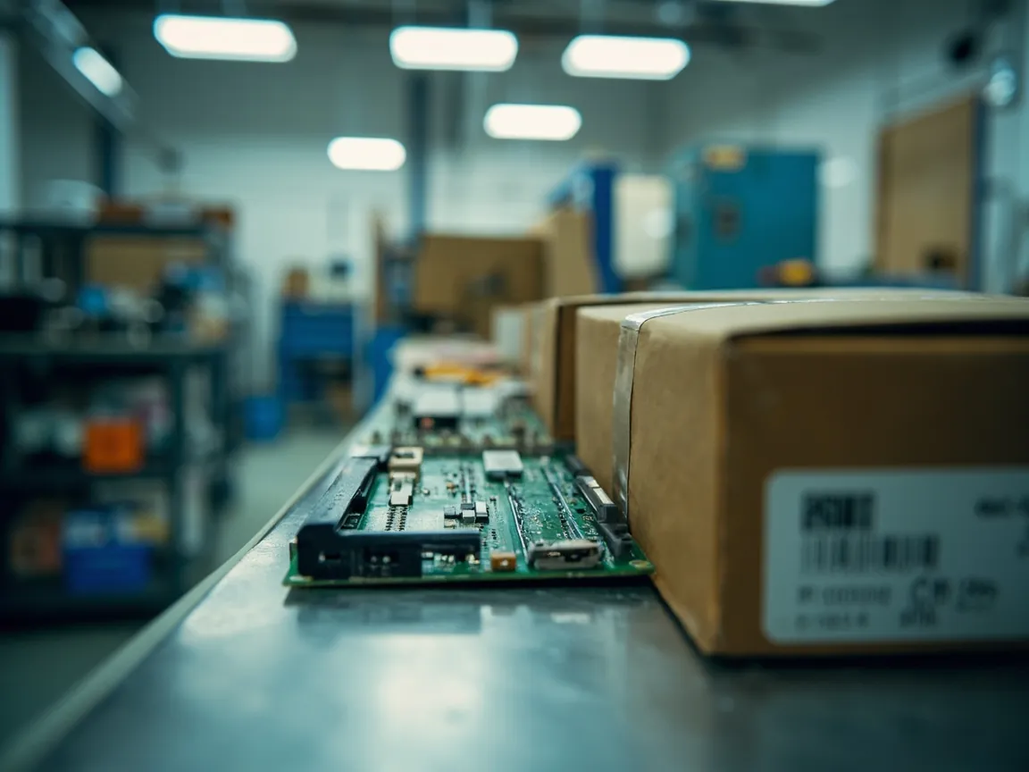On-site operator placing the anti-static component box and locking the transport case