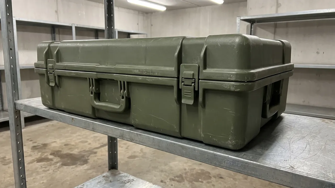 Custom military rotomolded case used in the Layup Sequence and Wall Thickness: The Core of Container Structural Logic stage for fiber ammunition container