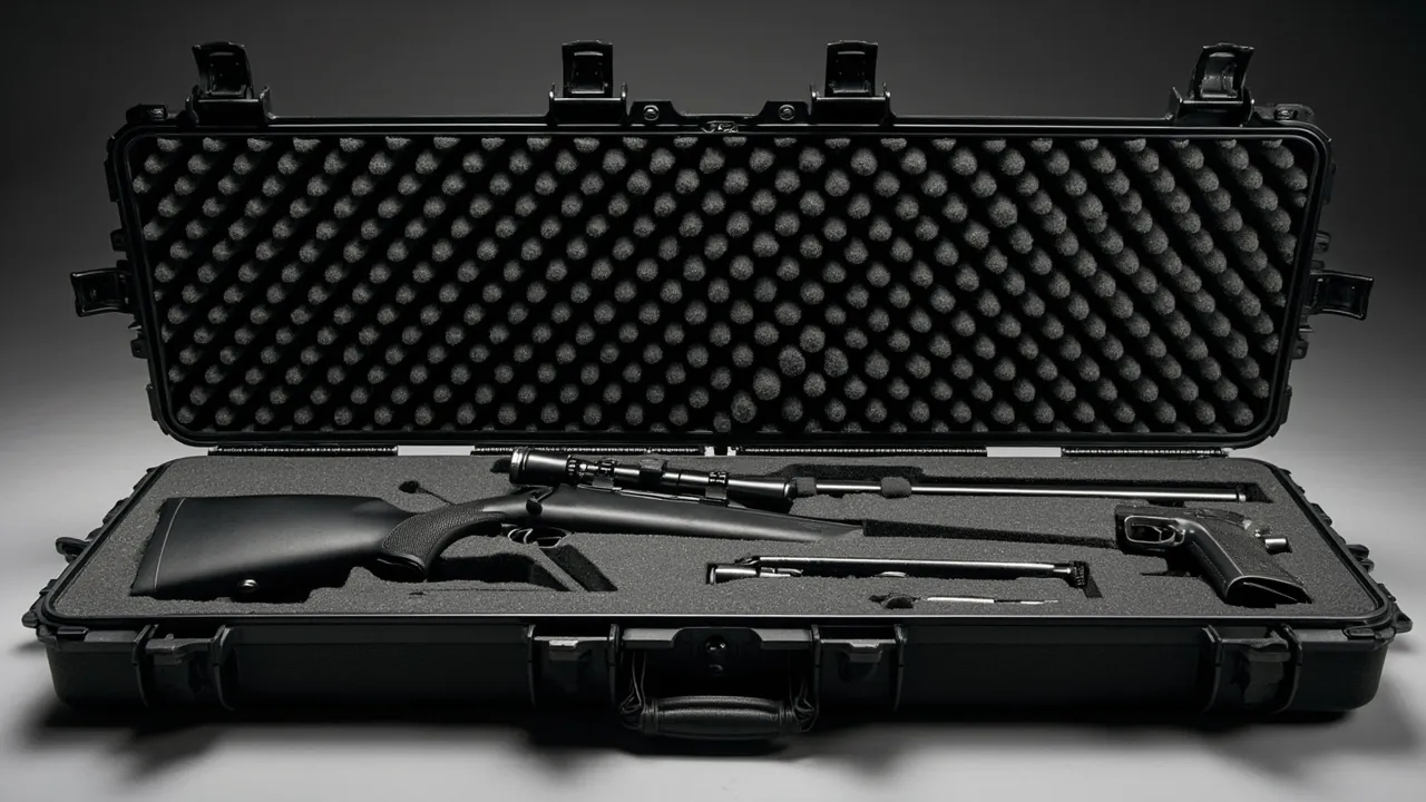 Dual lock points on firearm transport case