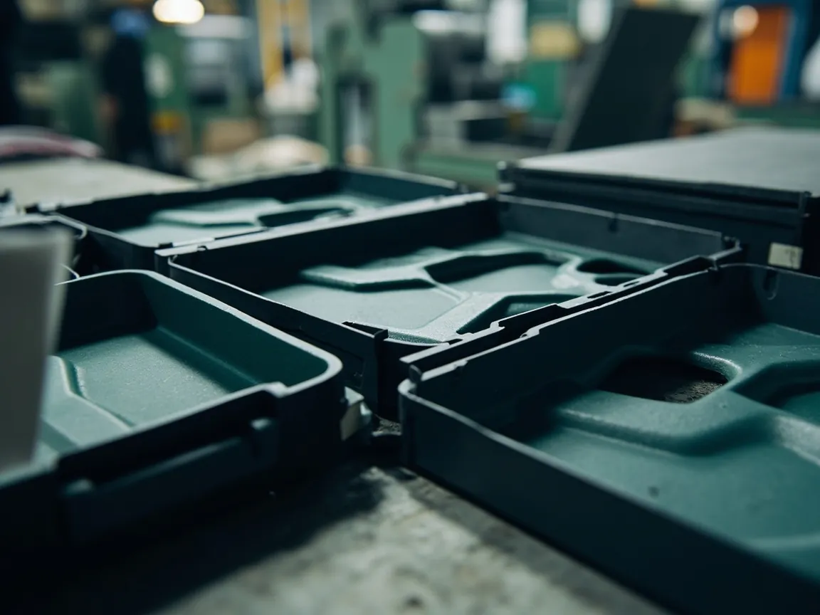 Collapsed foldable cases at a distribution station on return