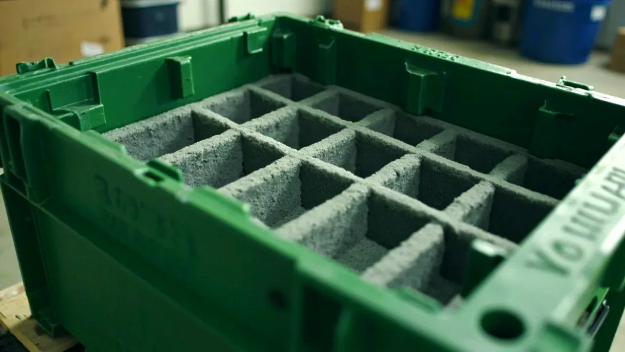 Foam liner cells seen with the lid open