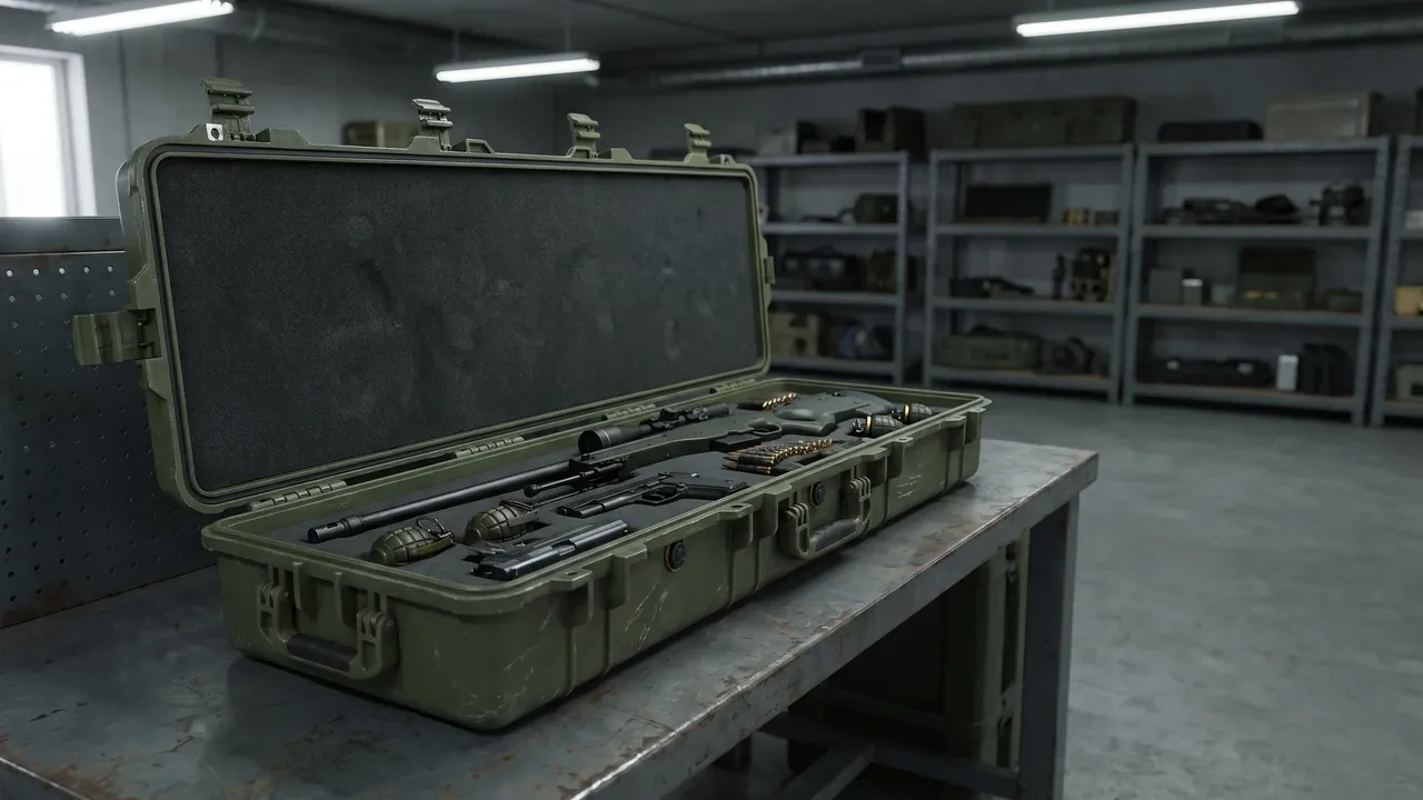 Custom heavy-duty protective case used in the Metal Frames and Rotomolded Composite Structures stage for heavy-duty protective case
