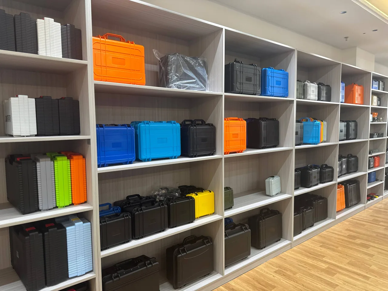 Coordinating Size With Load and Mobility - coloured boxes and tool box