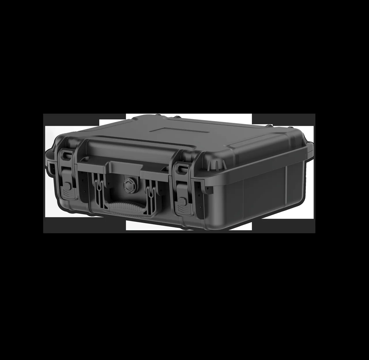 Pump segment packed flat, syringes in individual compartments with capped connectors and port plugs