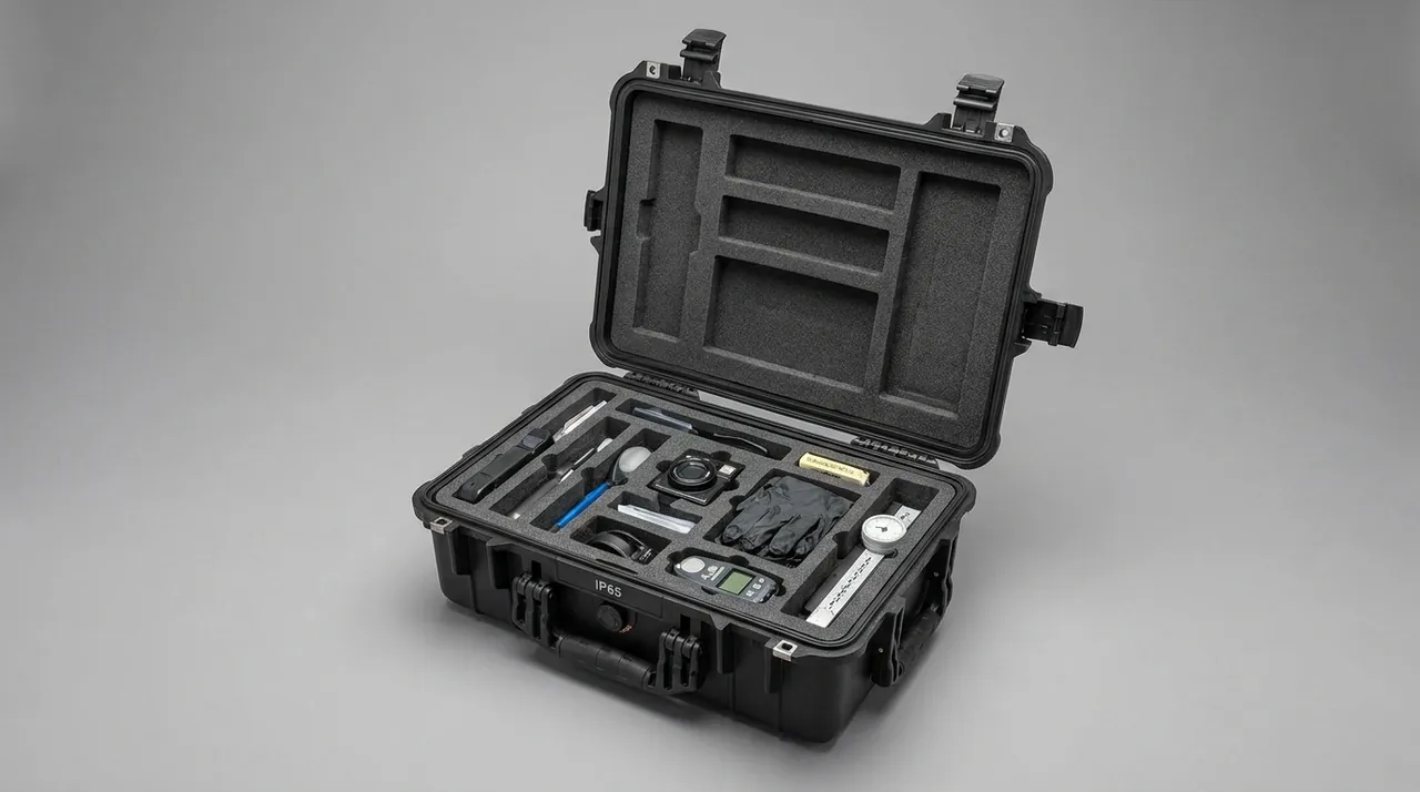 injection molded case in use on the workshop floor