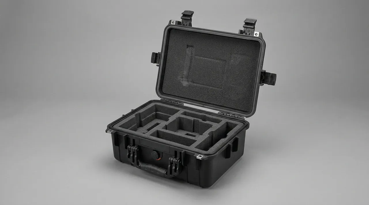 instrument box multi-device compartment layout and cushioning