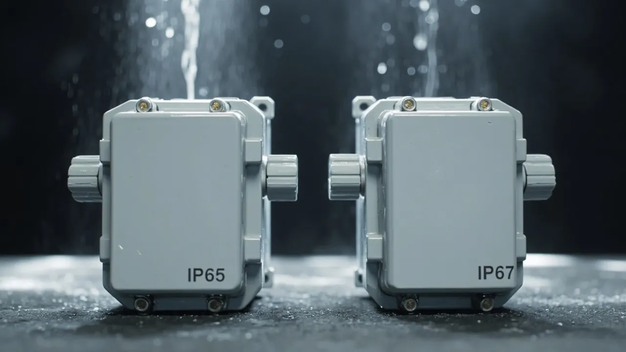 IP65 and IP67 enclosures under water spray test