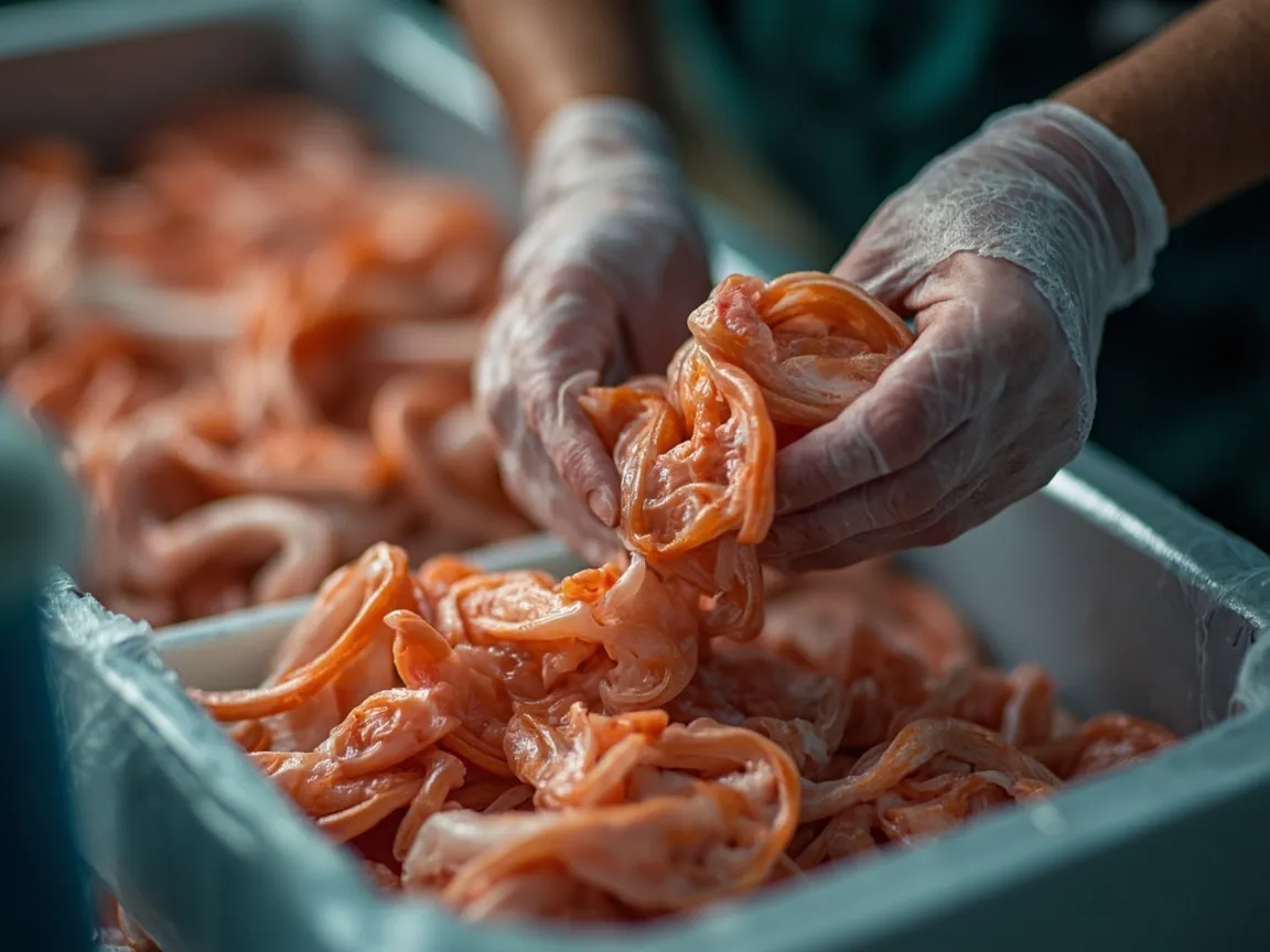 A compartmentalized transport case holding live crab and shellfish separately, with moisture and fixation features