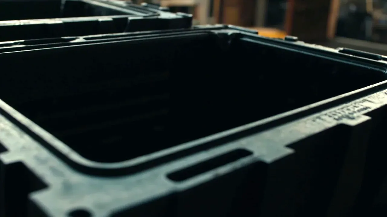 Lid interior with ribs and gasket groove