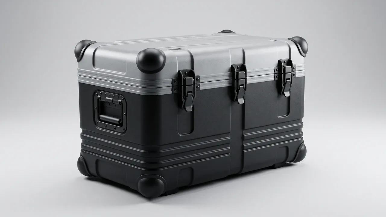 Custom flight case used in the Internal Restraint and Shock-Absorbing Liner stage for military flight case