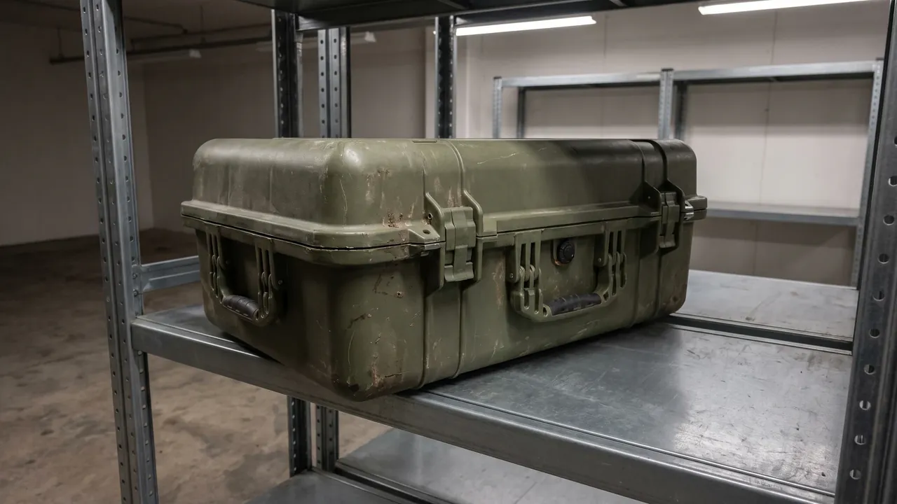 Custom rotomolded case used in the Stacking, Lifting and Fork Handling: Structure and Test Loads stage for military rotomolded case