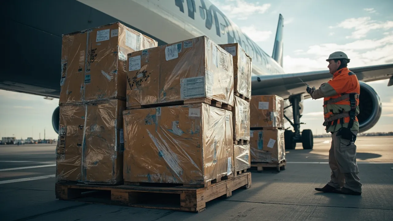 Hard cases loaded on an air cargo pallet