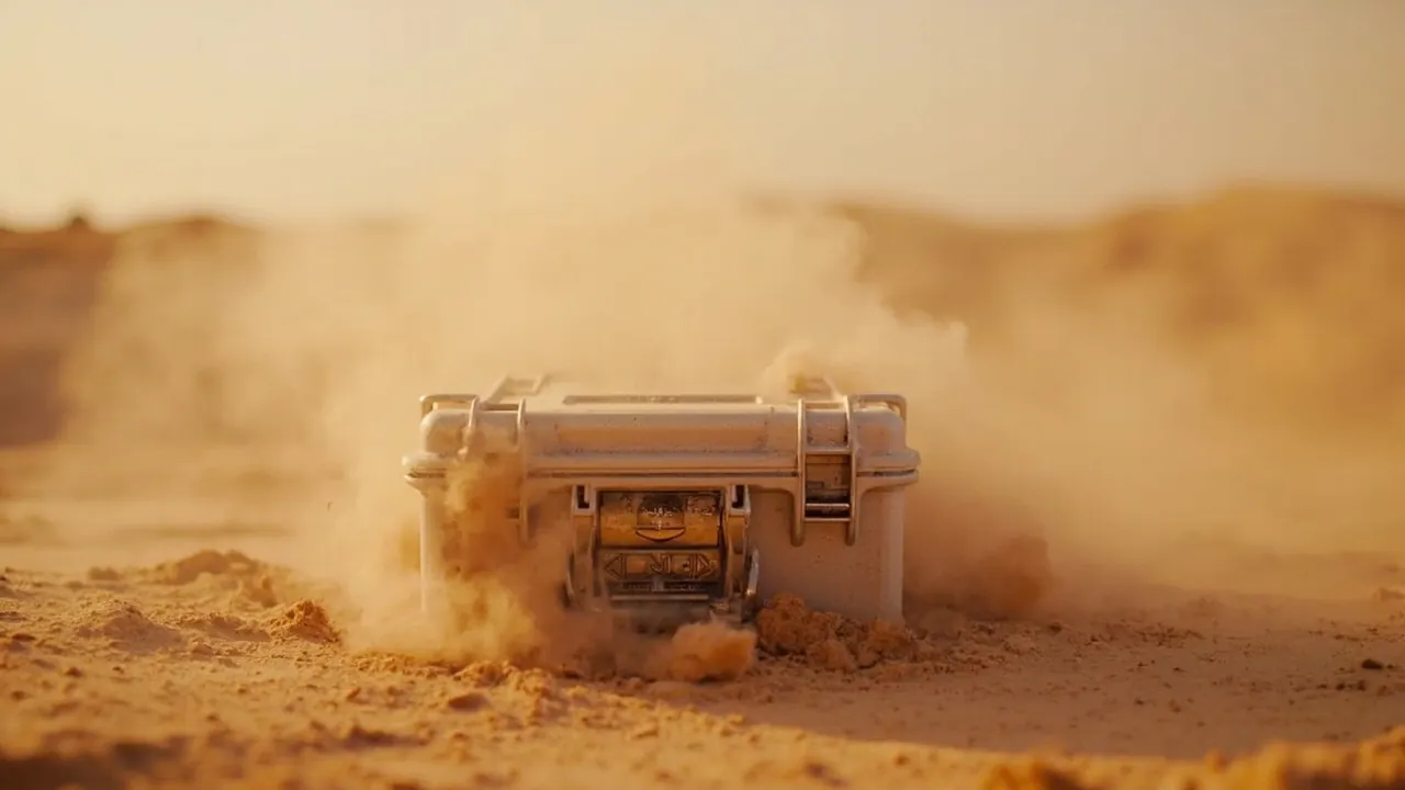 Sealed case in a dusty desert environment