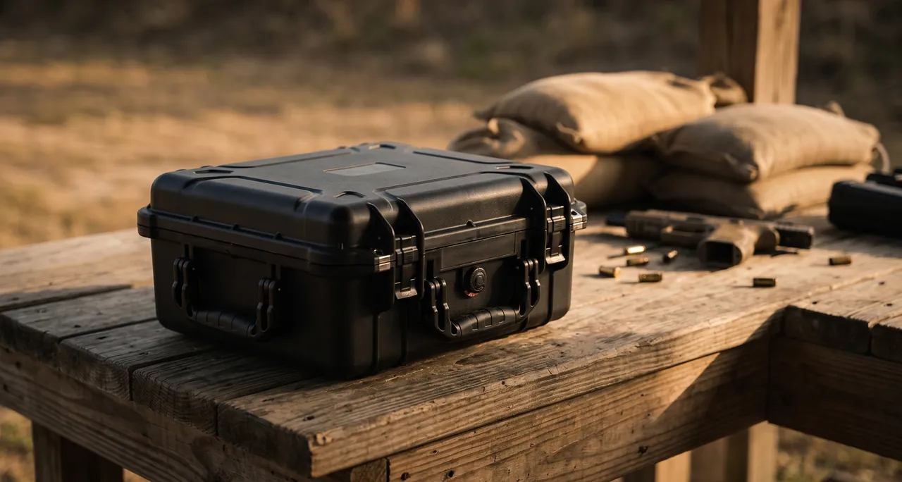 Outdoor gear stored with foam lining for moisture and impact protection