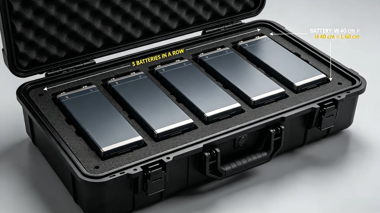 Custom battery protective case used in the 6. Carbon Comparison of Liner Materials stage for packaging carbon footprint case