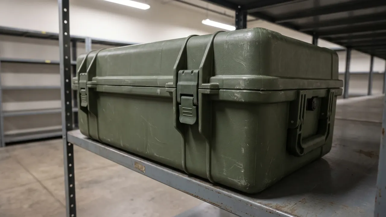 Custom heavy-duty protective case used in the Temperature, Humidity, and Pressure Relief Structure stage for petrochemical protective case