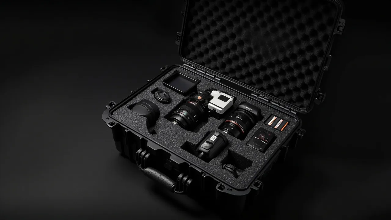Camera case carried on outdoor shoot