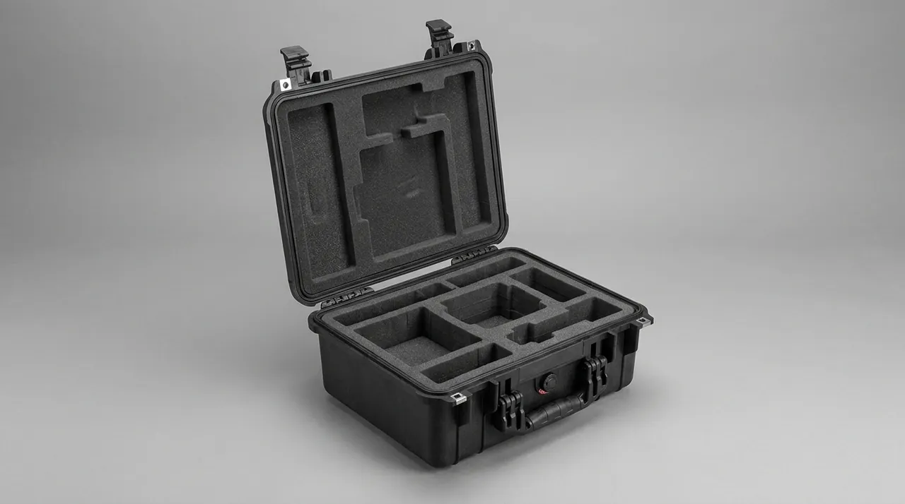 The dissipative carrier structure and relief cavity inside a mask transport case