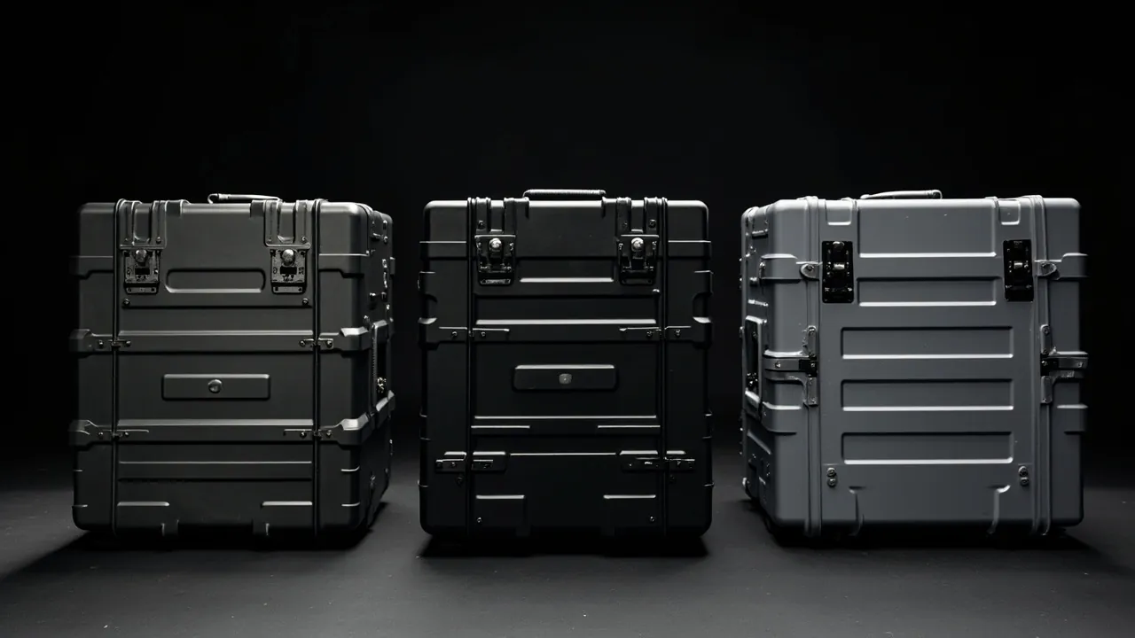 PP ABS and PC hard cases side by side