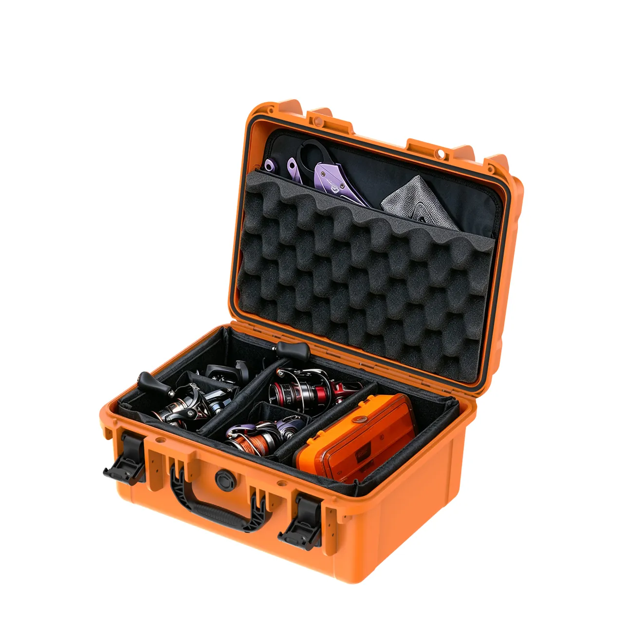 After unpacking, rollers and control electronics sit in separate zones with no insert shedding and the humidity indicator card inside the acceptable band