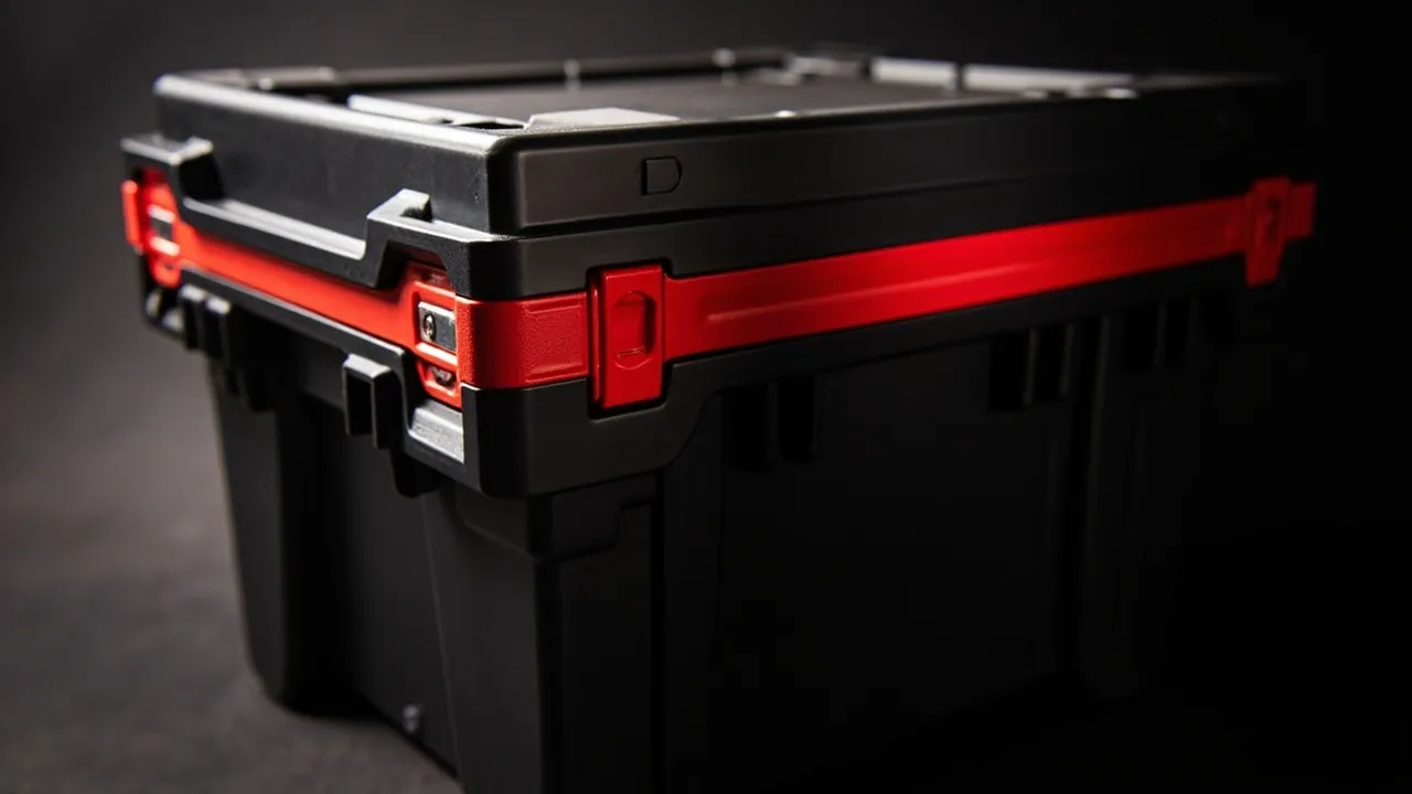 Professional toolbox latches hinge and seal detail