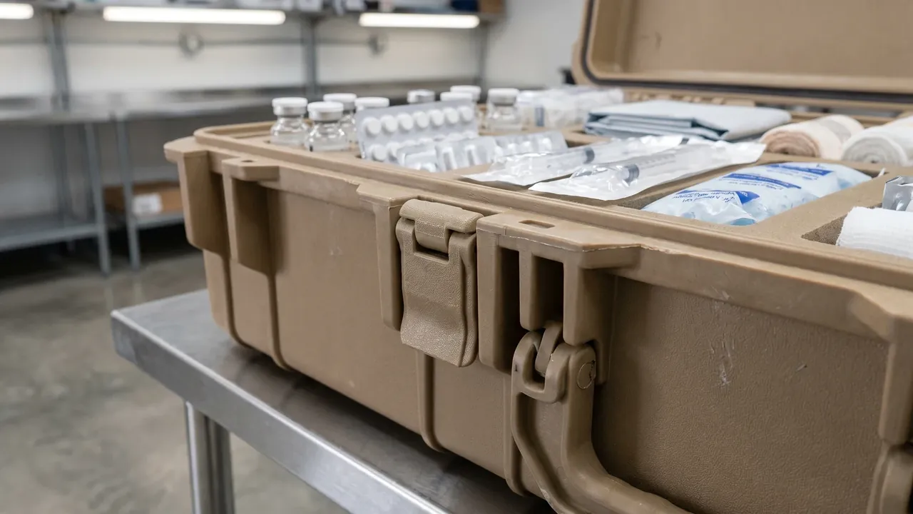 Custom emergency rescue case used in the Stacking, Transport, and Impact Control stage for rescue case