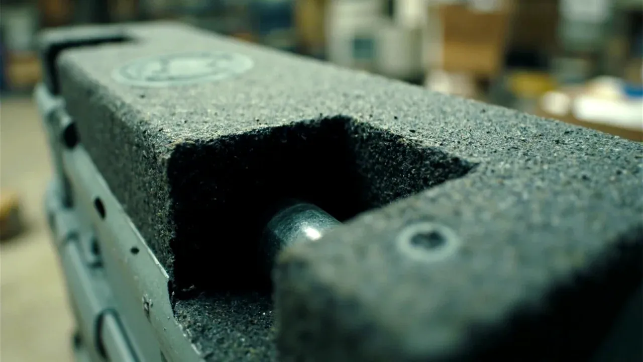 Close-up of the foam cavity and barrel channel
