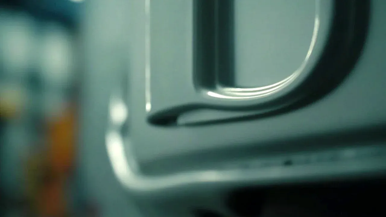 Close-up of the case end cap and bumper
