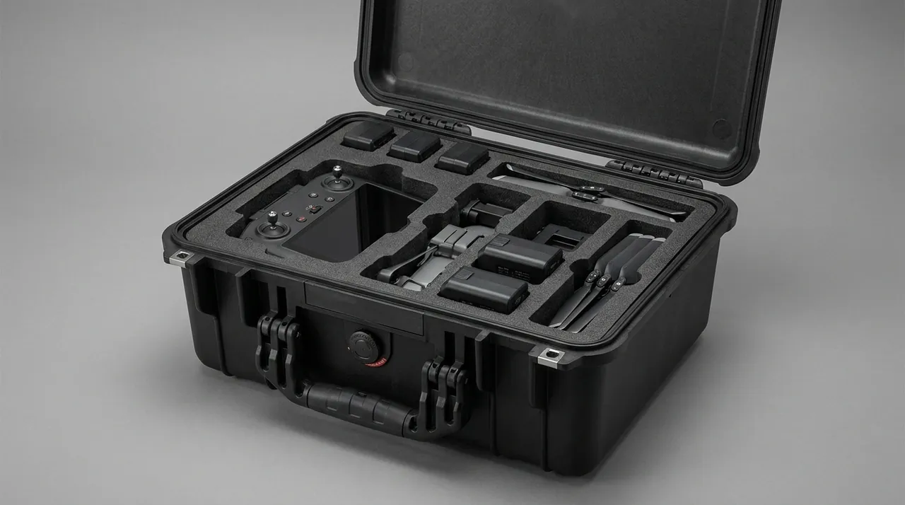 Foam-lined compartment interior customized to the Sanitaryware Equipment outline