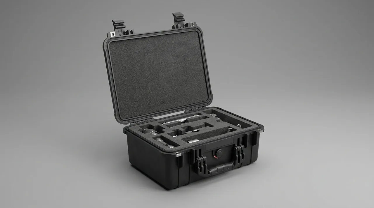 Custom protective case for Sawmill Equipment: hard shell with latches and handle
